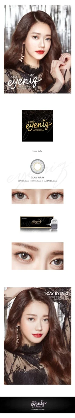 GEOLICA Eyeniq Glam Grey (10pk) -Lens World Shop 1 day eyeniq glam grey contacts model scaled