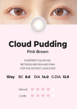 Chuu Cloud Pudding Pink Brown (10pk) -Lens World Shop Cloud pudding Pink detail model