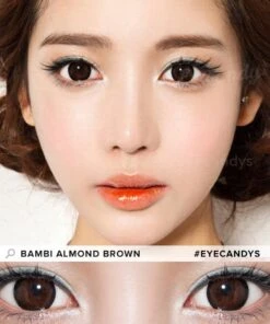Pink Label Bambi Almond Brown -Lens World Shop EyeCandys Pink Label Bambi Almond model