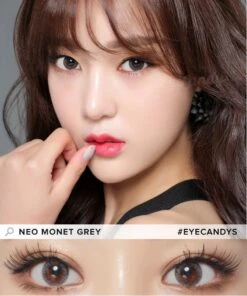 NEO Monet Grey (Custom Toric) -Lens World Shop NEO N45 monet grey circle contact lens model 2