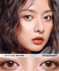 EyeCandys Attitude Glitter Brown (1 Pair) -Lens World Shop attitude brown model