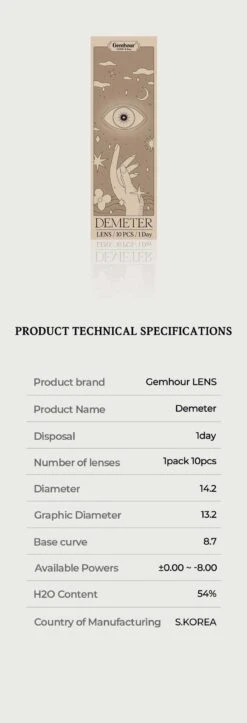 Gemhour Demeter 1-Day Ash Brown (10pk) -Lens World Shop demeter1dayashbrown model