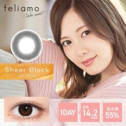 Feliamo 1-Day Sheer Black (10pk) -Lens World Shop feliamo sheer black coloured contact lens model