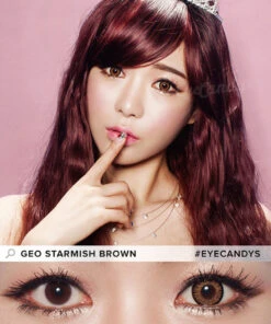 GEO Starmish Brown -Lens World Shop geo xkp304 starmish brown circle contacts 1 model