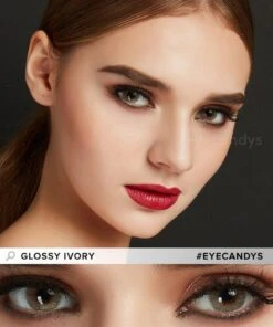EyeCandys Glossy Ivory -Lens World Shop glossy ivory caucasian model 1