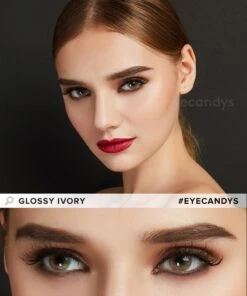 EyeCandys Glossy Ivory -Lens World Shop glossy ivory caucasian model 2