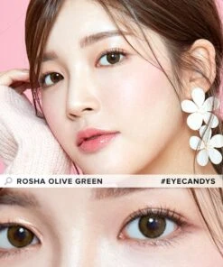 I-Girl Rosha Olive Green (10pk) 9 I-Girl Rosha Olive Green (10pk) -Lens World Shop i Girl Rosha Olive Green model 2