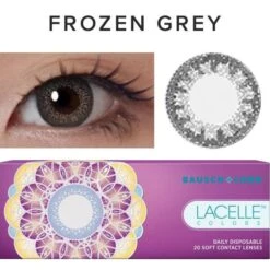 Bausch & Lomb Lacelle Colors Frozen Grey (30pk) -Lens World Shop lacelle colors frozen grey color contact lens