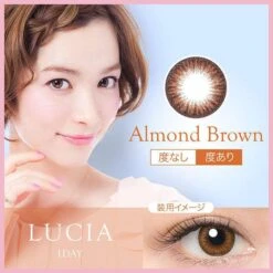 Lucia 1-Day Almond Brown (10pk) -Lens World Shop lucia almond brown circle lens model 2