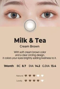 Chuu Milk & Tea Cream Brown -Lens World Shop milkteacreambrown details 01 model