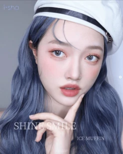 I-Sha Shine Smile Ice Muffin Blue -Lens World Shop shinebluecontactlensmodel
